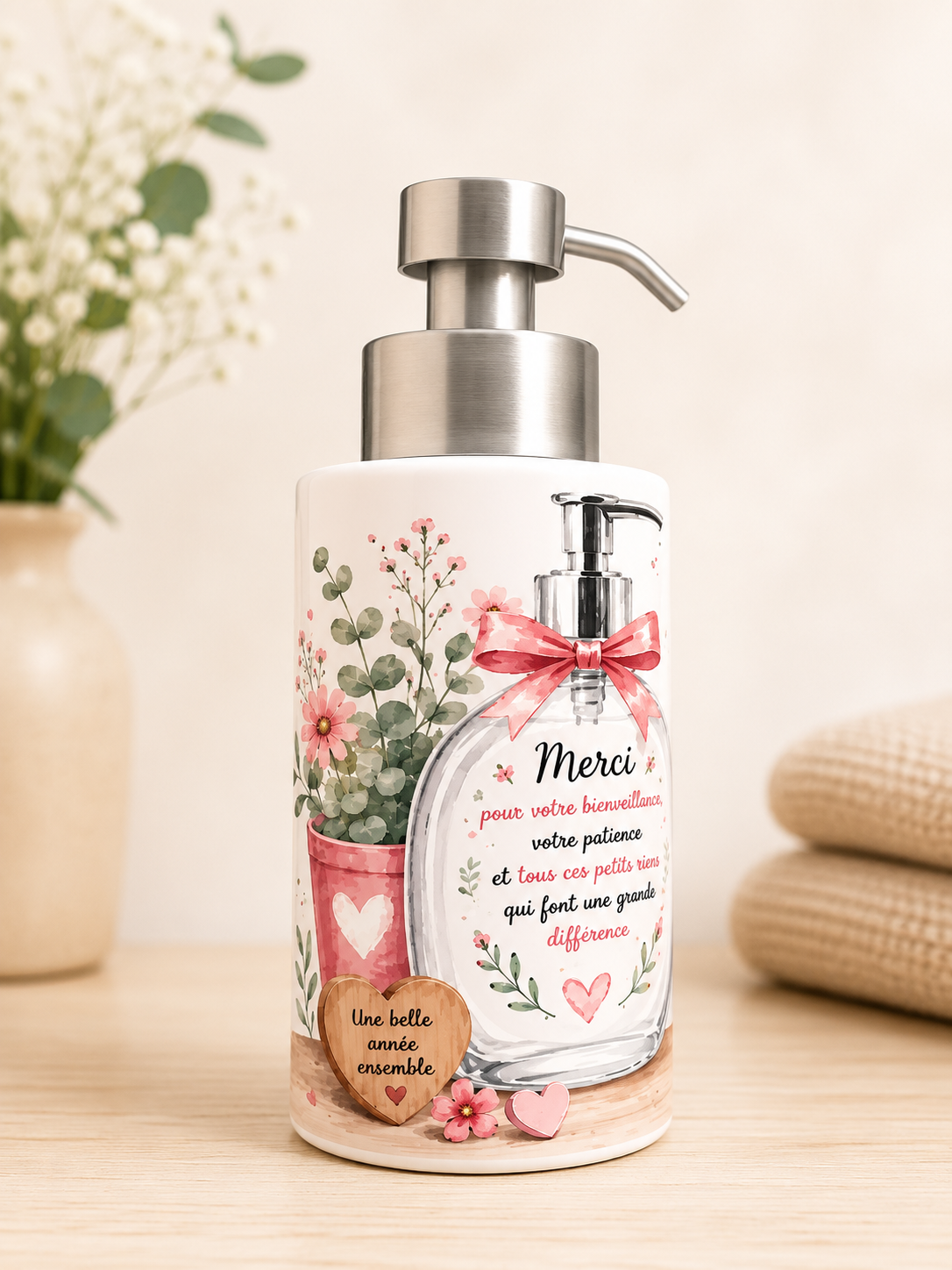 Distributeur à savon personnalisé – Cadeau Maîtresse - Modèle 2 – Image 4